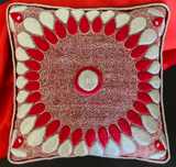 Decorative Sofa Cushion Fancy Deep Red by Margaret Eland