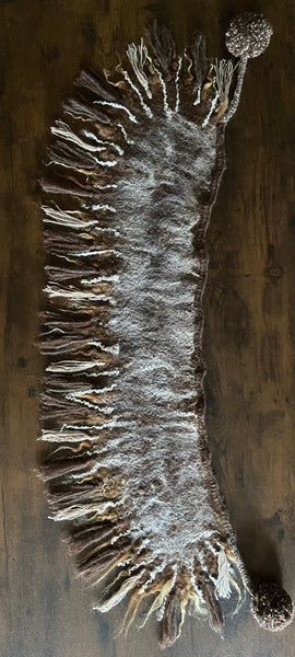 Handmade Scarf from natural merino wool, kid mohair and alpaca