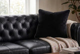 Decorative Leather Pillow with Horsehair Filling Black/Gold - GreenHuiz