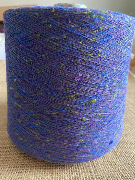Filati Buratti Shantung Jaspe Melange 100% Silk yarn 1/15  Color Blu Viola 50g (1 Ply) - GreenHuiz