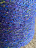 Filati Buratti Shantung Jaspe Melange 100% Silk yarn 1/15  Color Blu Viola 50g (1 Ply) - GreenHuiz